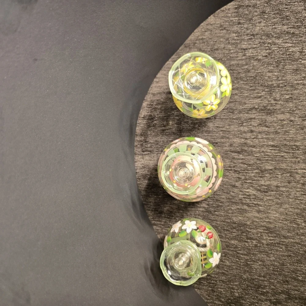 Princess House Exclusive Mini Crystal Vase Oil Lamps Hand Painted